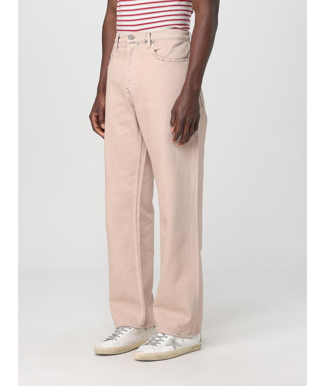 GOLDEN GOOSE DELUXE BRAND Розовые хлопковые прямые джинсы, фото 5