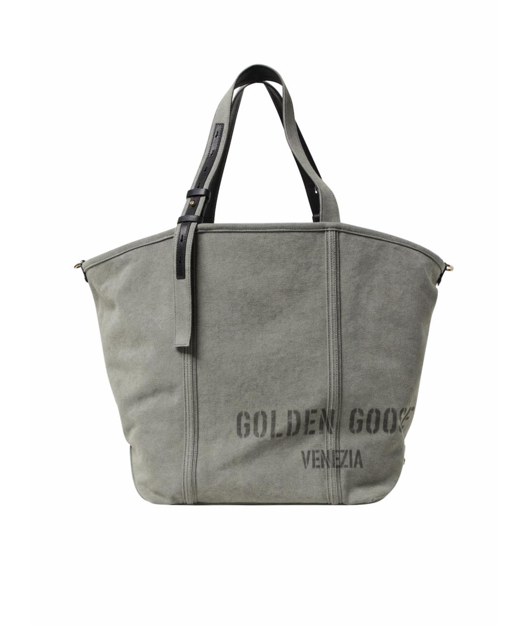 GOLDEN GOOSE DELUXE BRAND Хаки тканевая сумка тоут, фото 1