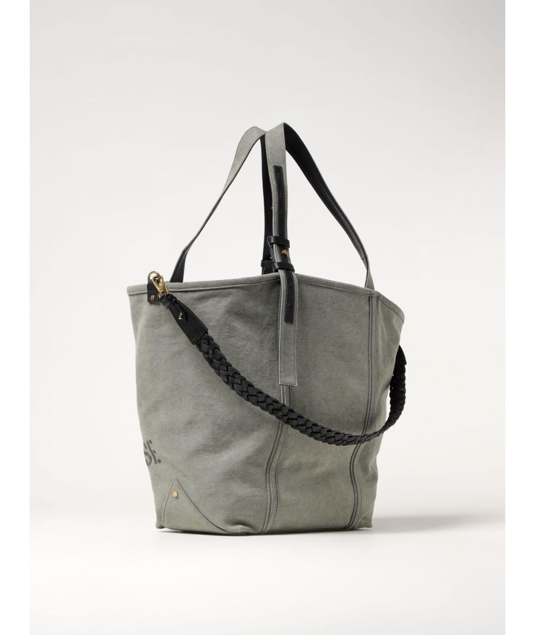 GOLDEN GOOSE DELUXE BRAND Хаки тканевая сумка тоут, фото 2