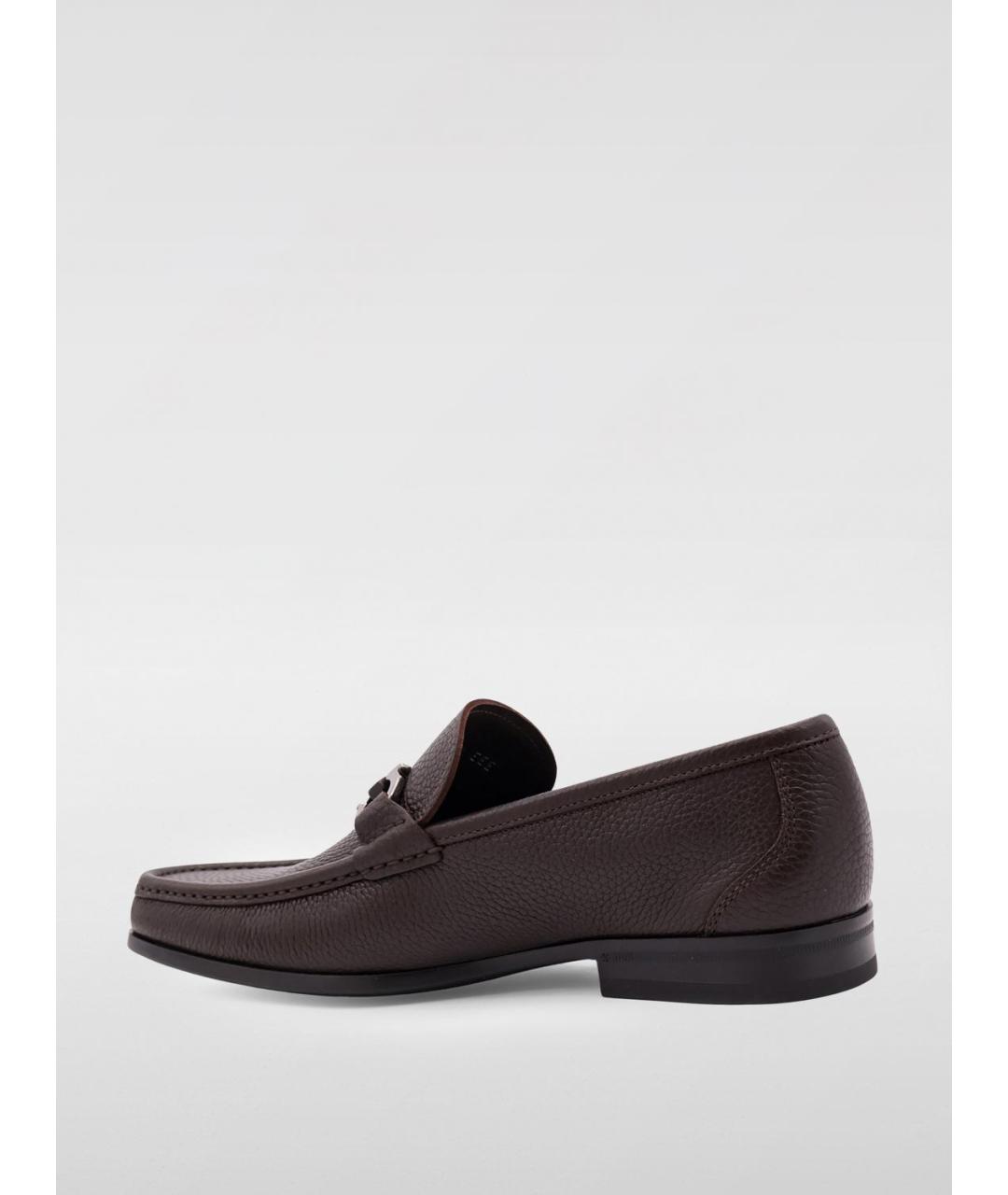 FERRAGAMO Коричневые кожаные лоферы, фото 3