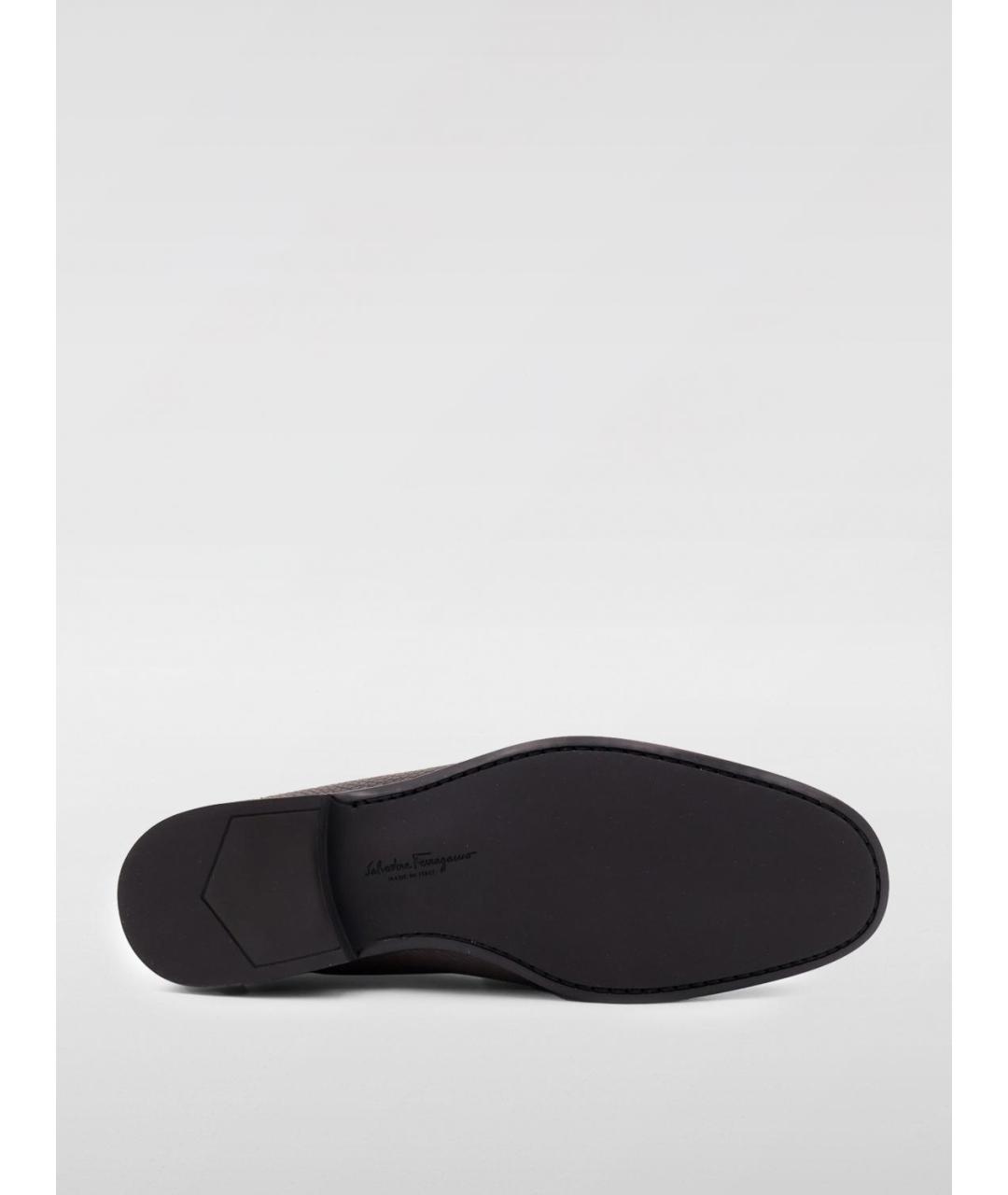 FERRAGAMO Коричневые кожаные лоферы, фото 4