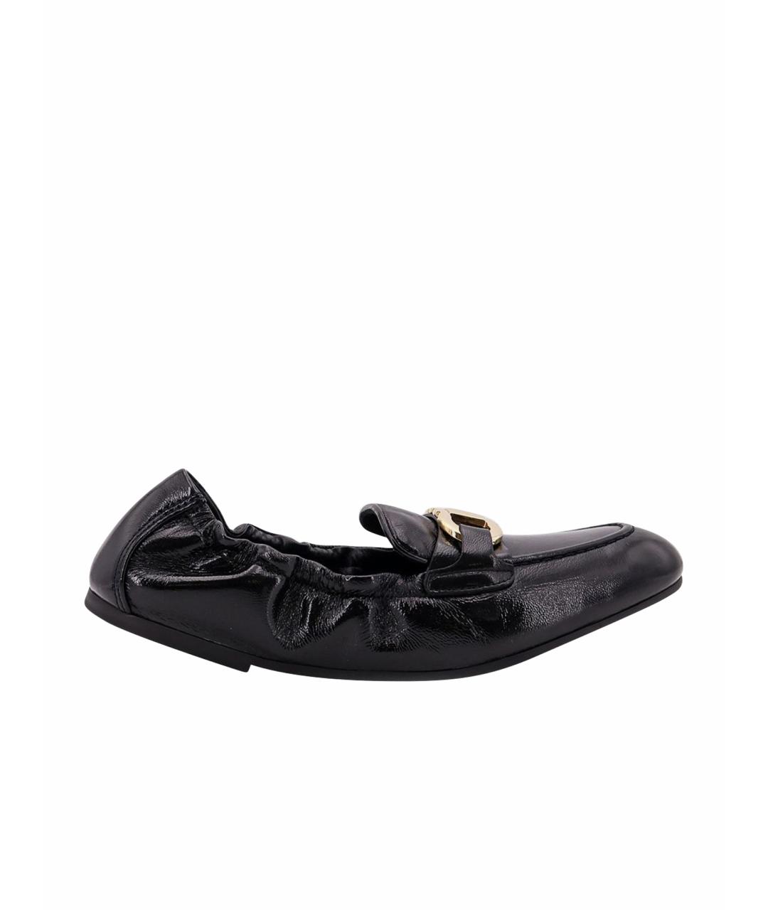 FERRAGAMO Черные лоферы из лакированной кожи, фото 1