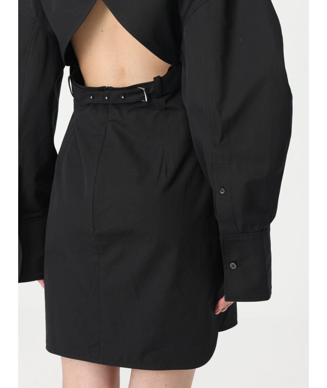 JACQUEMUS Черное хлопковое платье, фото 5