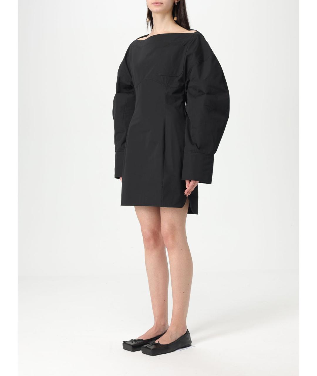 JACQUEMUS Черное хлопковое платье, фото 4