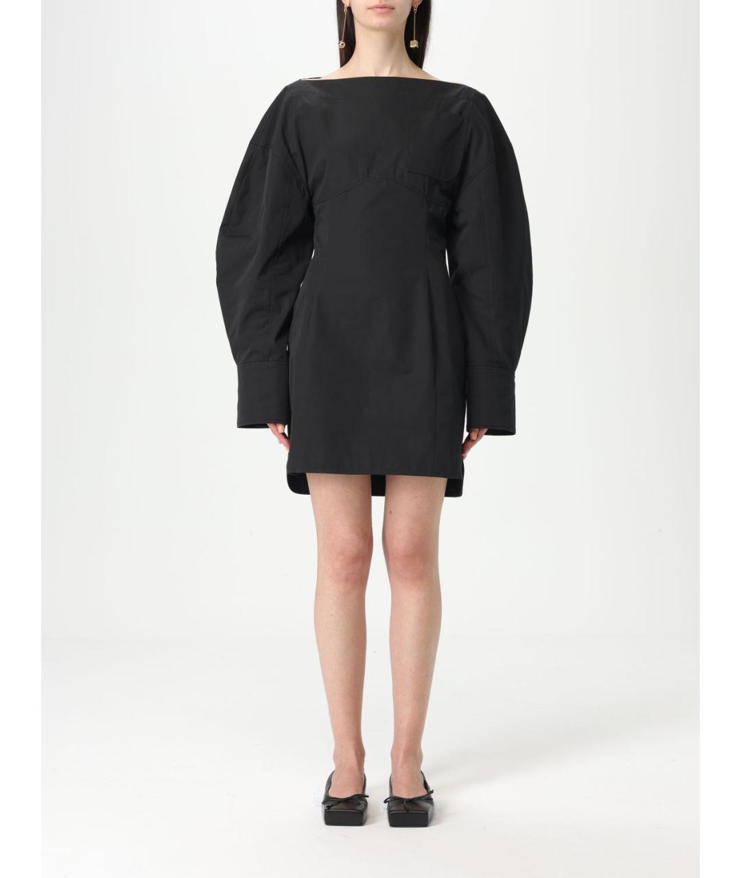 JACQUEMUS Черное хлопковое платье, фото 2