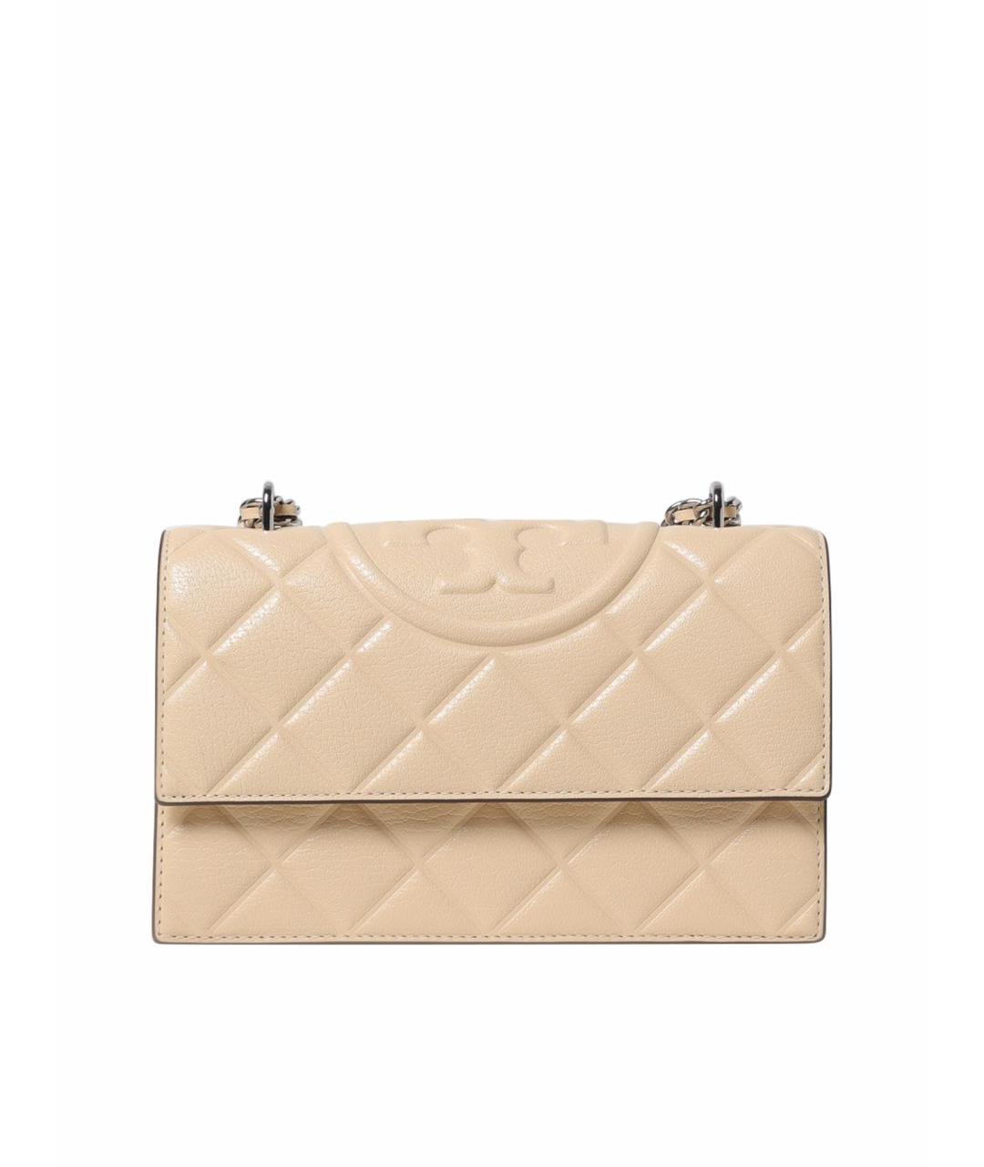 TORY BURCH Бежевая кожаная сумка через плечо, фото 1
