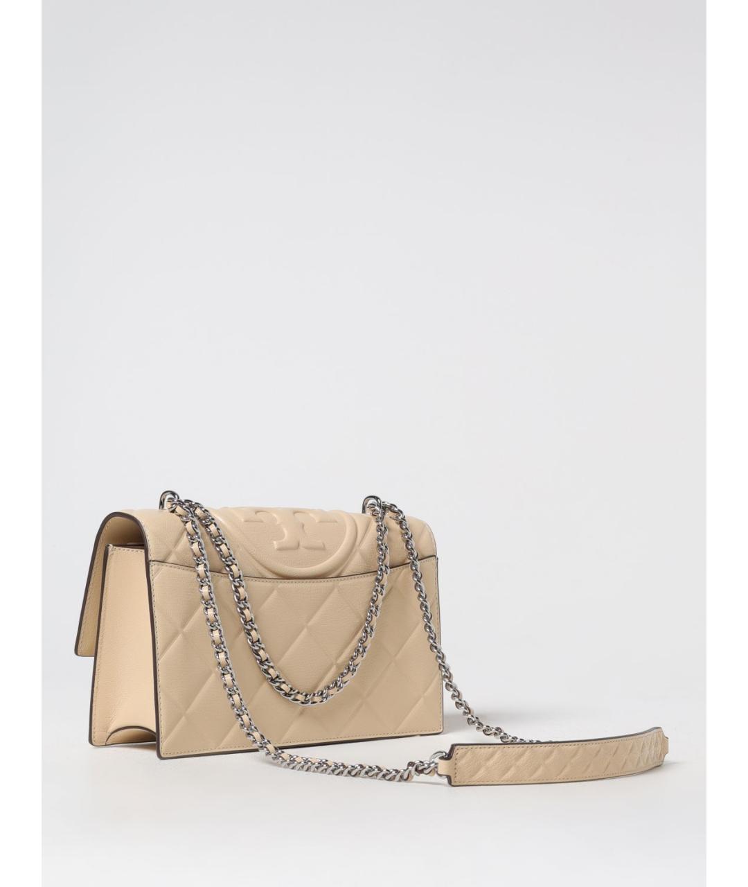 TORY BURCH Бежевая кожаная сумка через плечо, фото 2