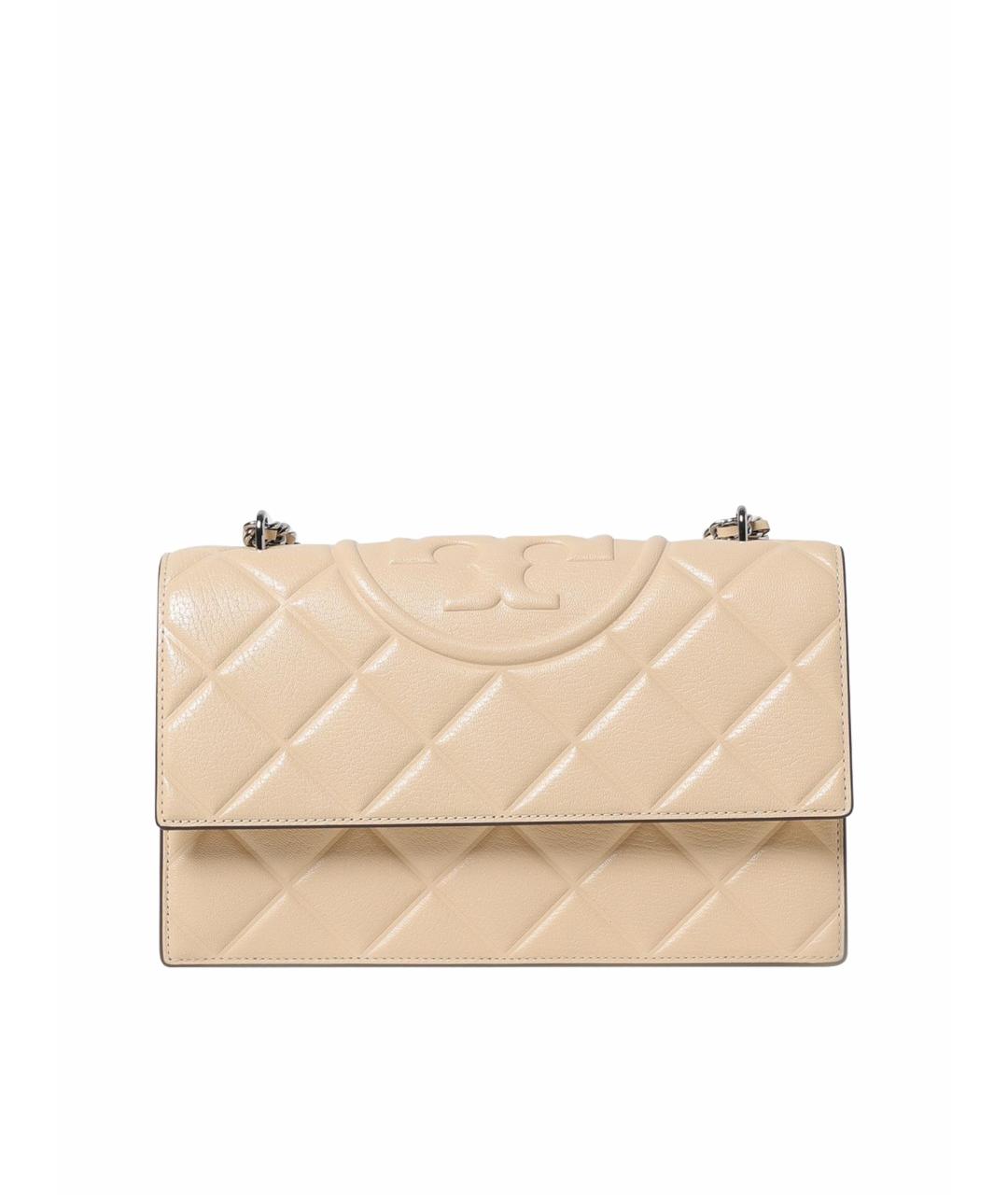 TORY BURCH Бежевая кожаная сумка через плечо, фото 1