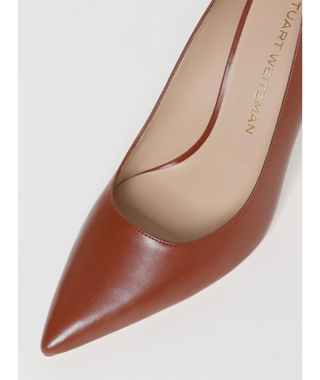 STUART WEITZMAN Коричневые кожаные туфли, фото 4