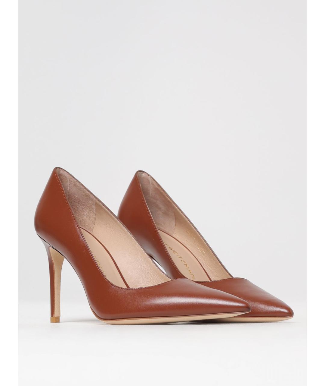 STUART WEITZMAN Коричневые кожаные туфли, фото 2