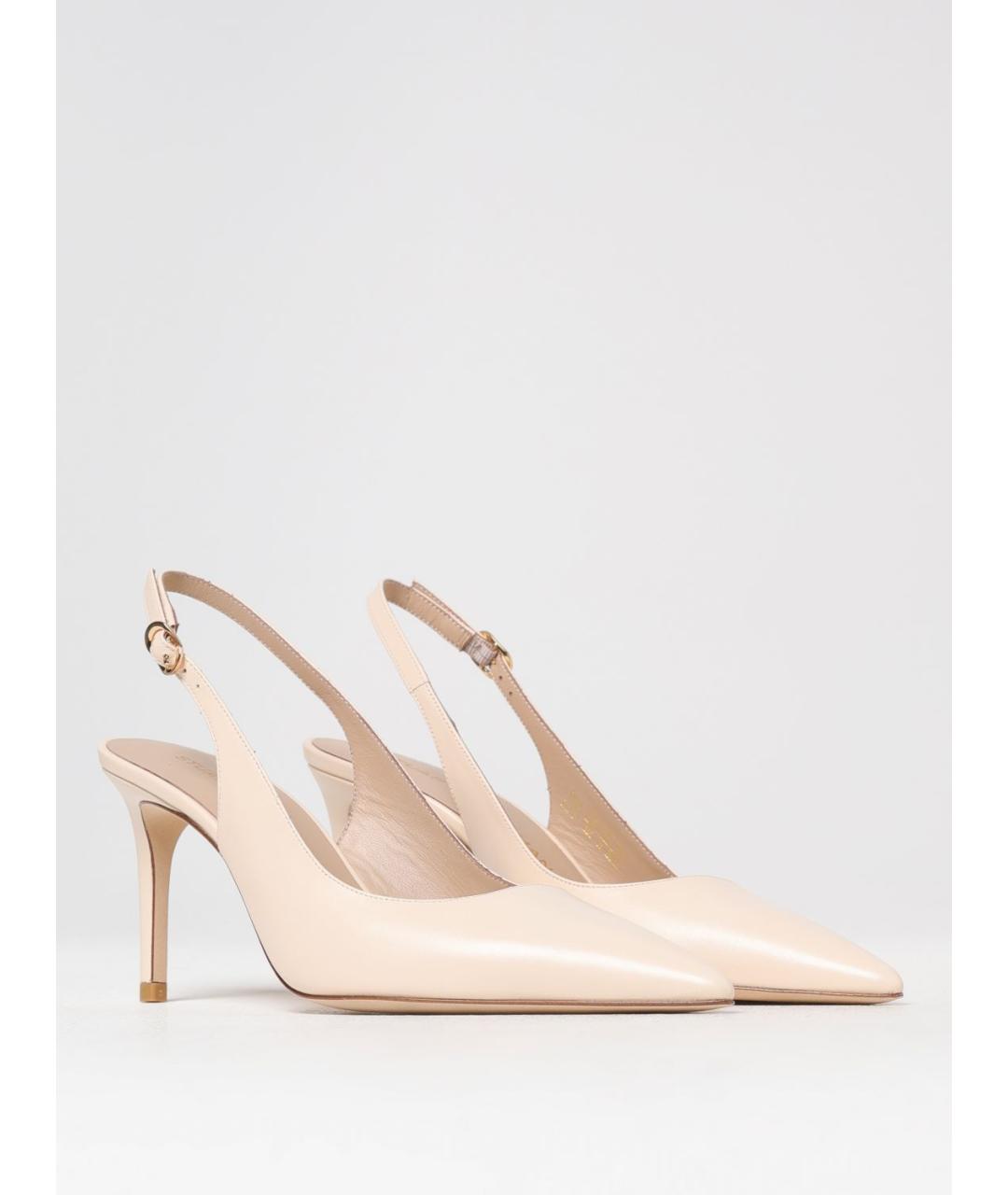 STUART WEITZMAN Бежевые кожаные туфли, фото 2