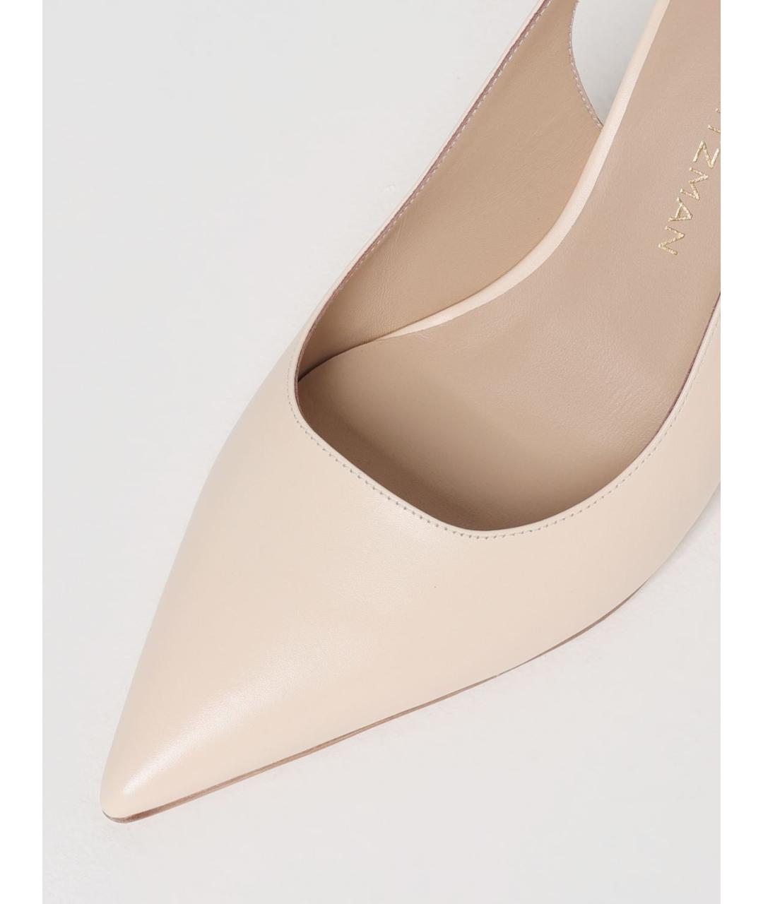 STUART WEITZMAN Бежевые кожаные туфли, фото 4