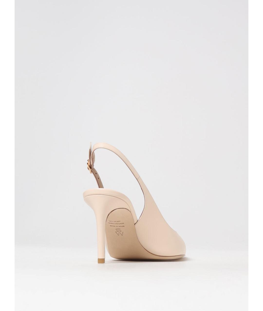 STUART WEITZMAN Бежевые кожаные туфли, фото 3