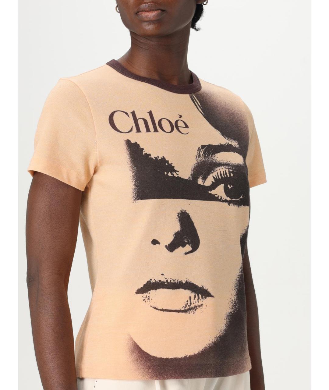 CHLOE Бежевая футболка, фото 5