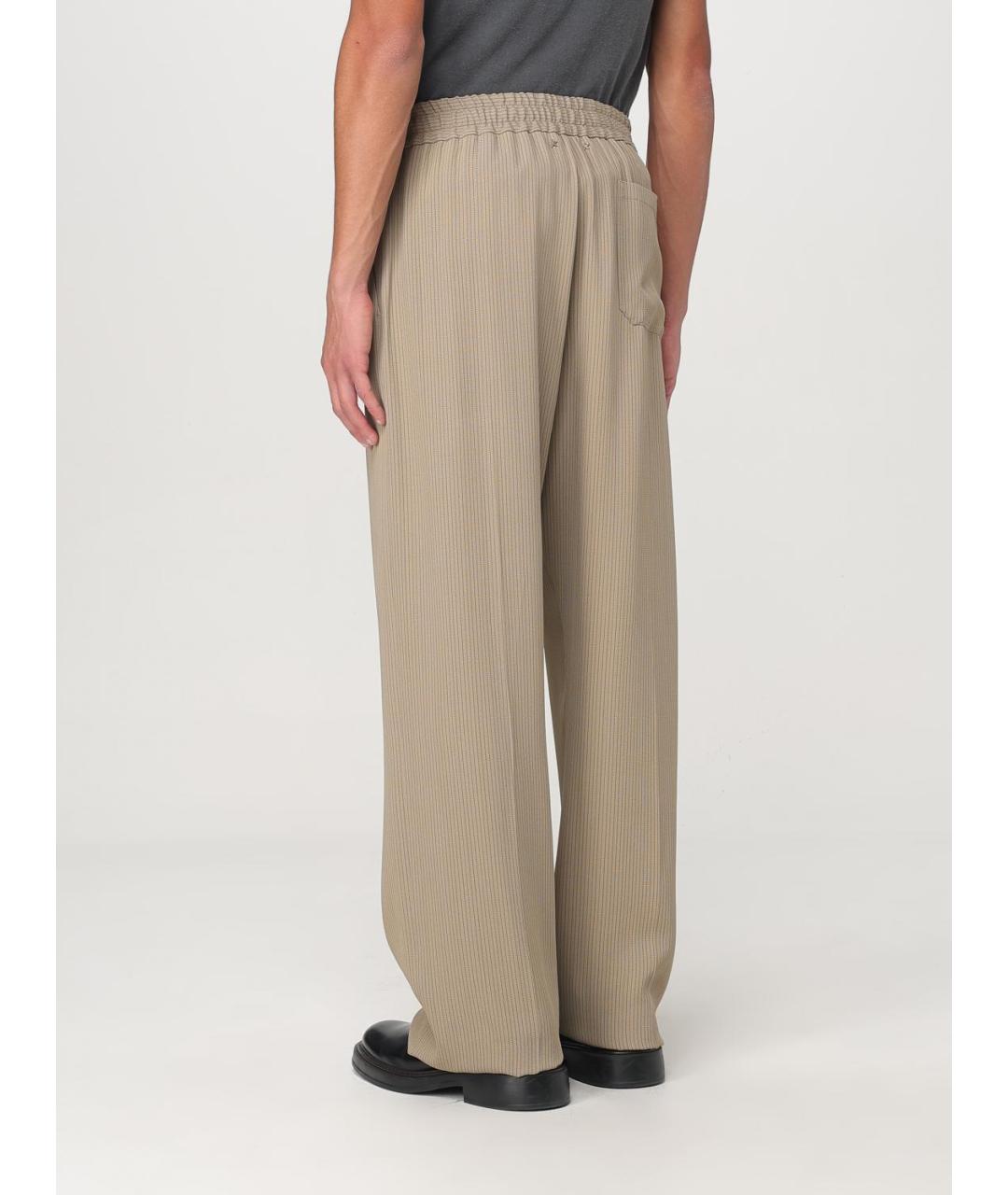 GOLDEN GOOSE DELUXE BRAND Бежевые вискозные повседневные брюки, фото 4