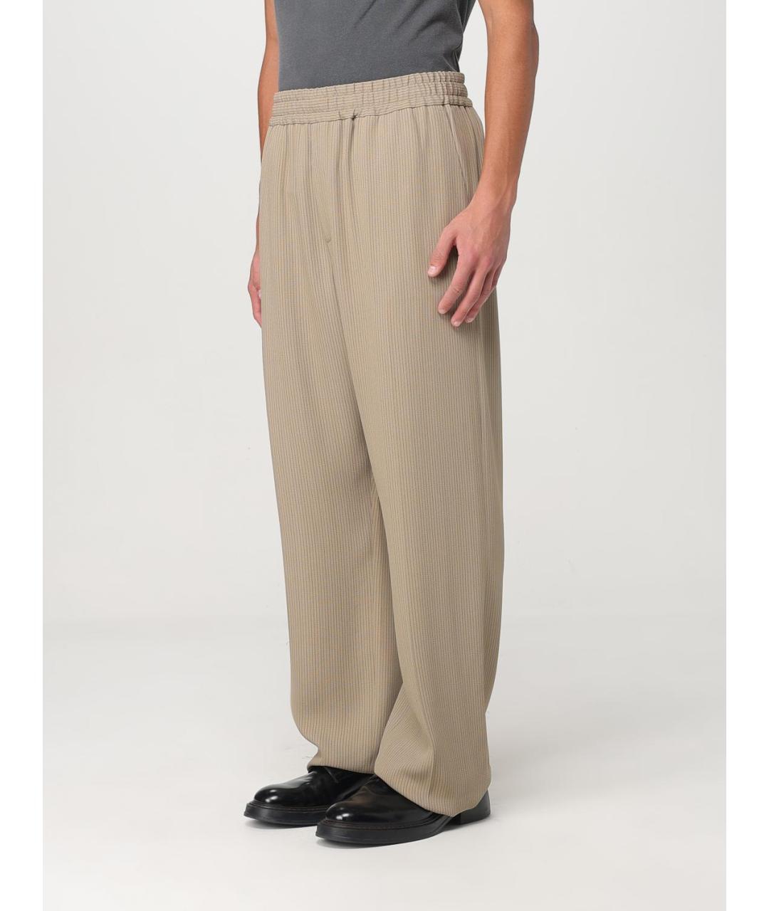 GOLDEN GOOSE DELUXE BRAND Бежевые вискозные повседневные брюки, фото 5
