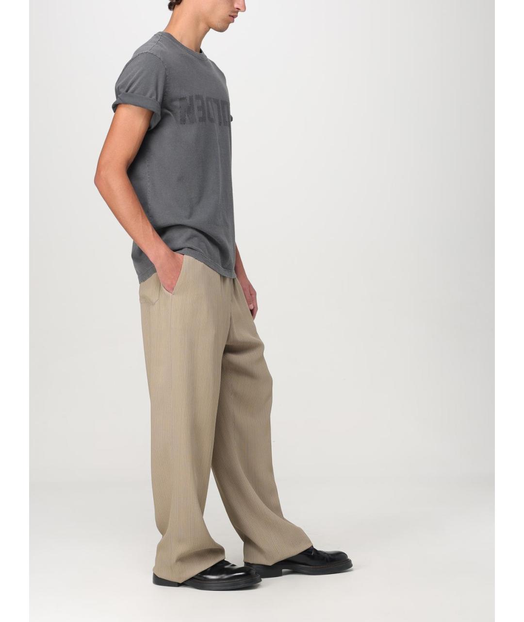 GOLDEN GOOSE DELUXE BRAND Бежевые вискозные повседневные брюки, фото 3