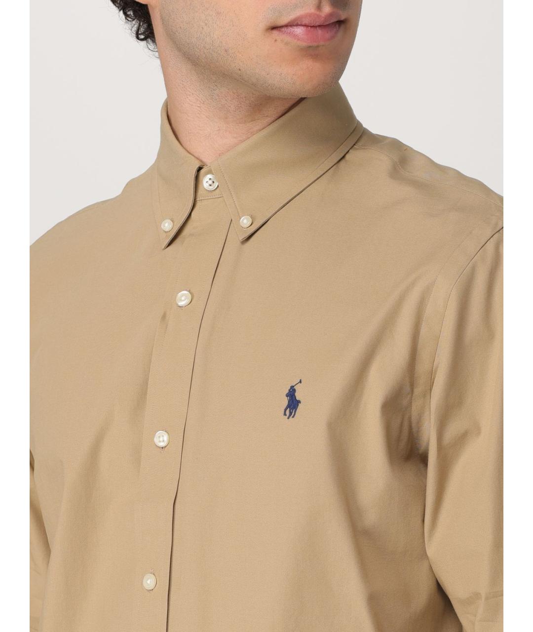 POLO RALPH LAUREN Бежевая кэжуал рубашка, фото 4