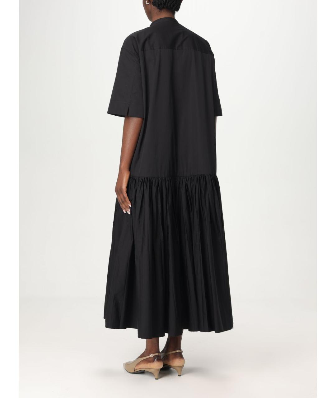 JIL SANDER Черное хлопковое повседневное платье, фото 2