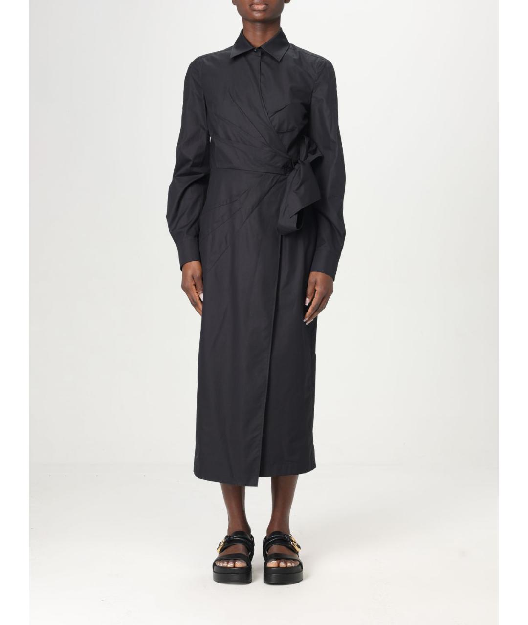 MAX MARA Черное хлопковое повседневное платье, фото 2