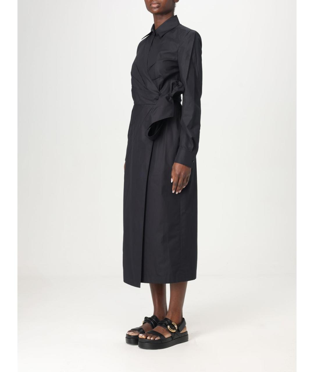 MAX MARA Черное хлопковое повседневное платье, фото 4