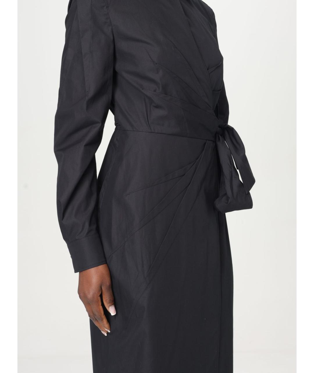MAX MARA Черное хлопковое повседневное платье, фото 5