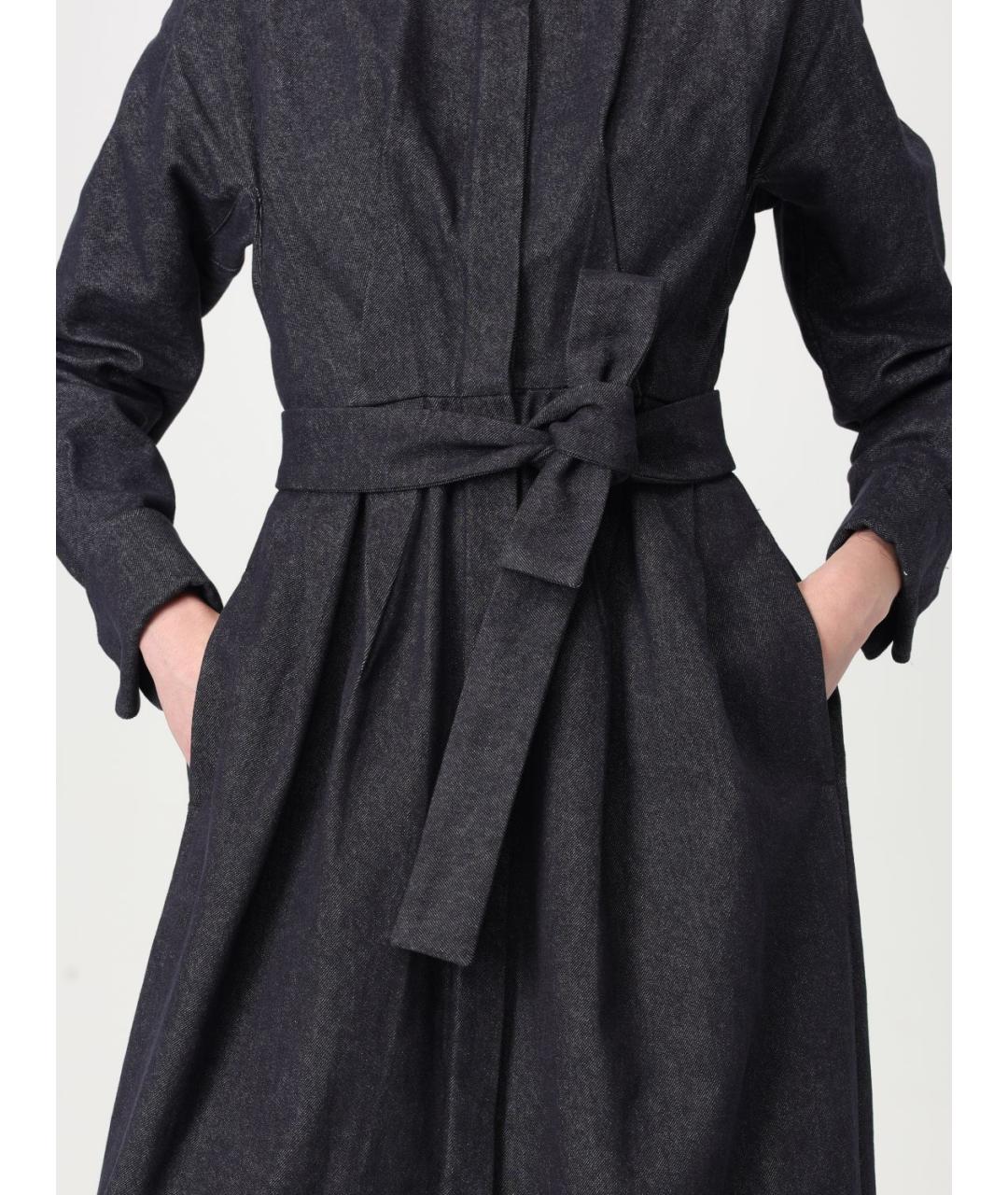 MAX MARA Синее хлопковое повседневное платье, фото 5