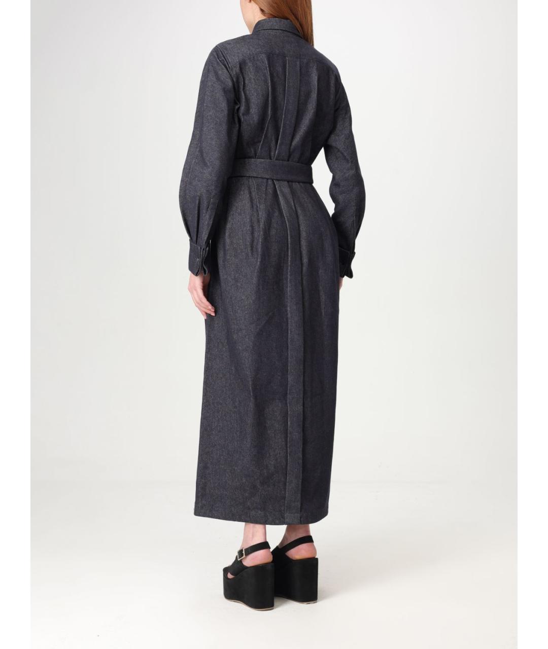 MAX MARA Синее хлопковое повседневное платье, фото 3