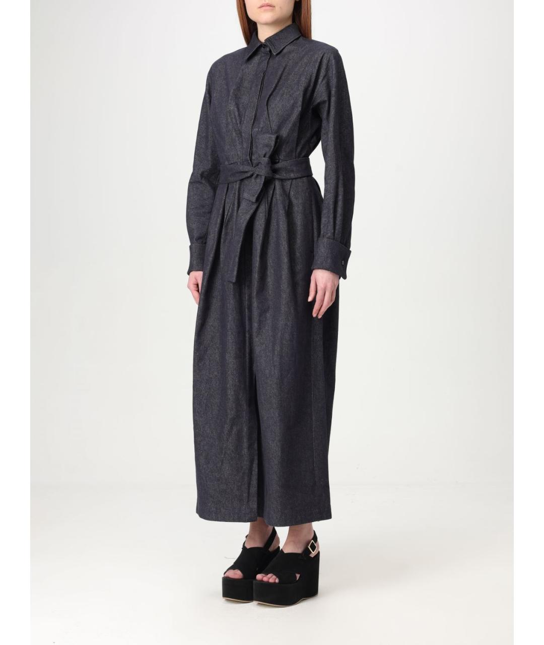 MAX MARA Синее хлопковое повседневное платье, фото 4