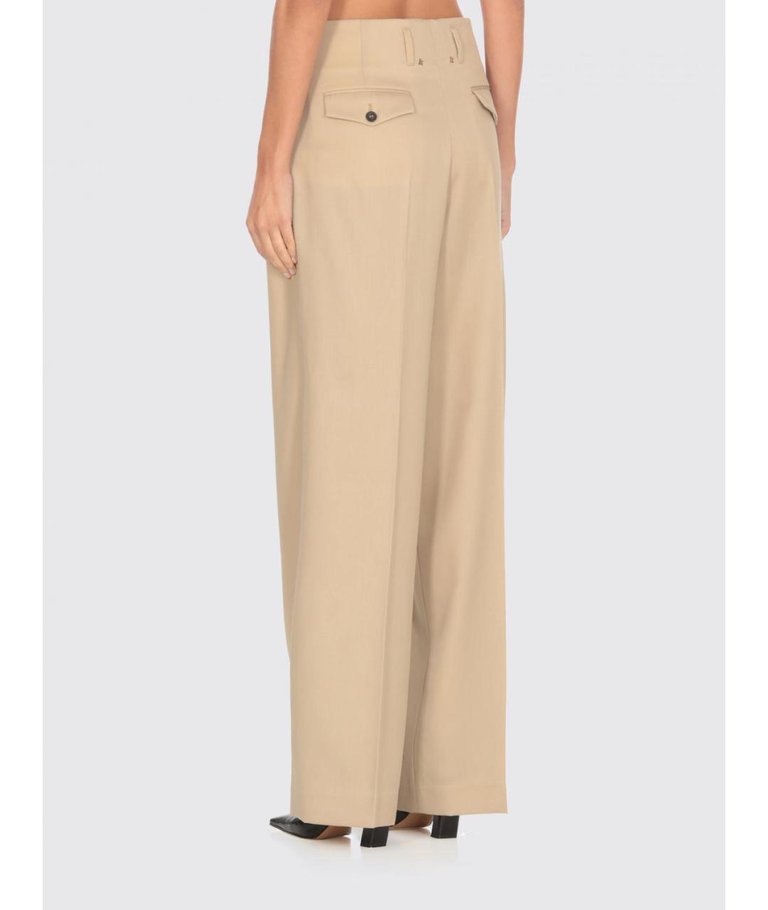 GOLDEN GOOSE DELUXE BRAND Бежевые прямые брюки, фото 4