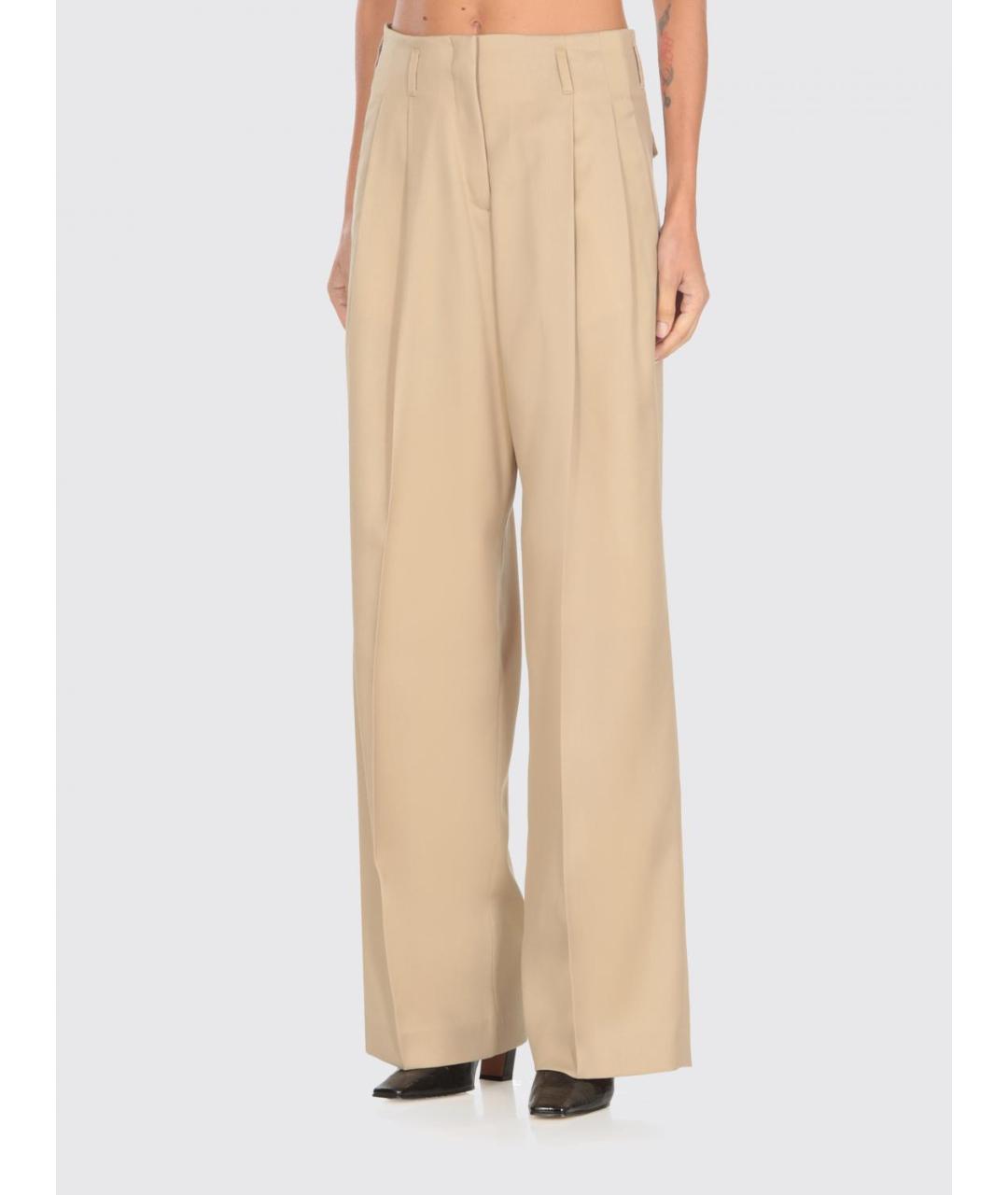 GOLDEN GOOSE DELUXE BRAND Бежевые прямые брюки, фото 2