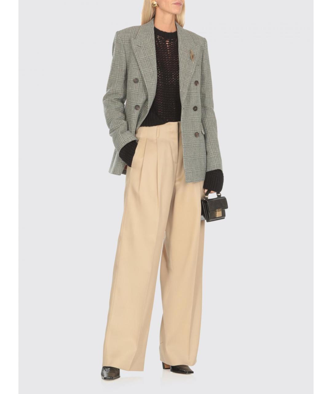 GOLDEN GOOSE DELUXE BRAND Бежевые прямые брюки, фото 3