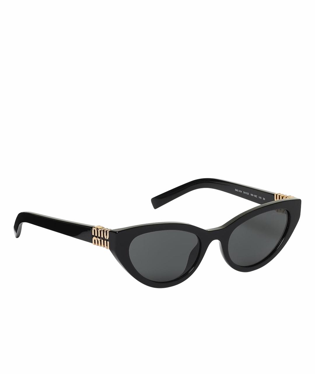 MIU MIU Черные пластиковые солнцезащитные очки, фото 1
