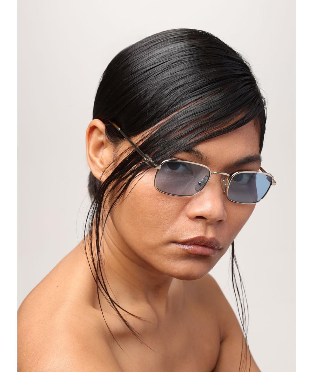 MIU MIU Золотые металлические солнцезащитные очки, фото 2