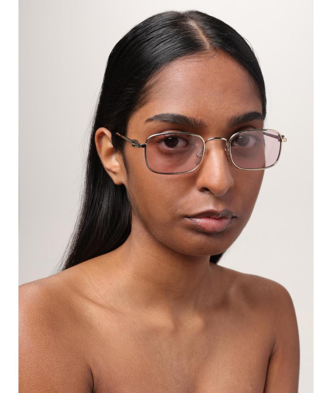 MIU MIU Золотые металлические солнцезащитные очки, фото 2