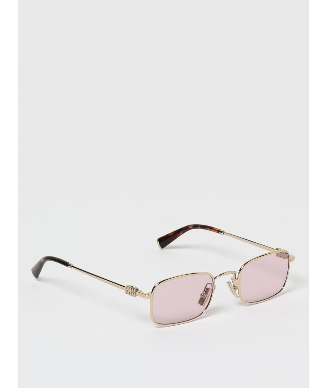 MIU MIU Золотые металлические солнцезащитные очки, фото 6