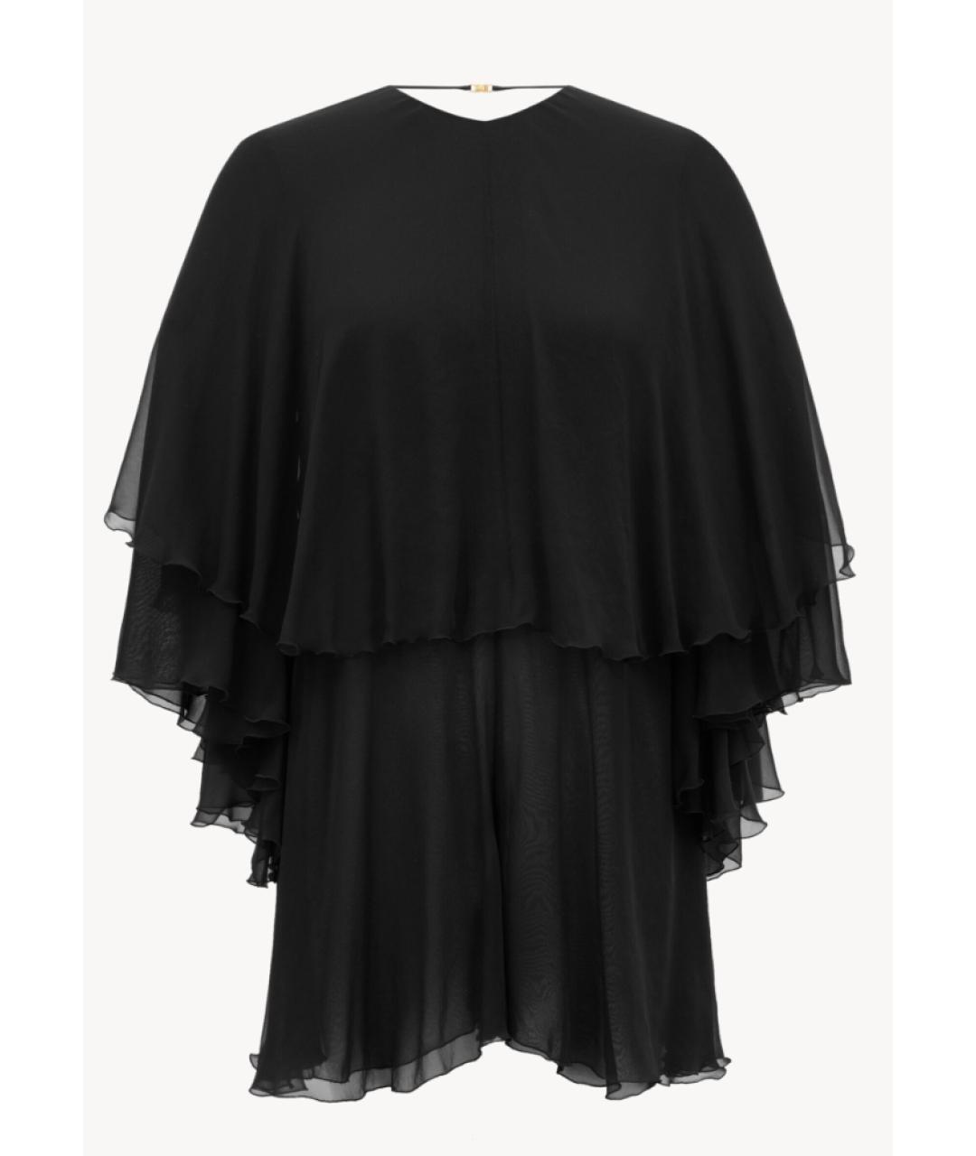 SAINT LAURENT Черный шелковый комбинезон, фото 8