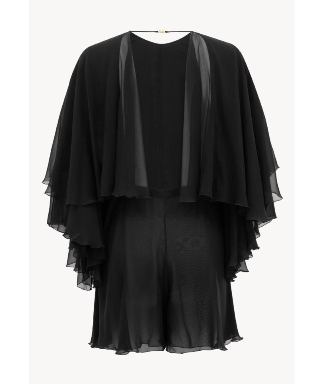 SAINT LAURENT Черный шелковый комбинезон, фото 7