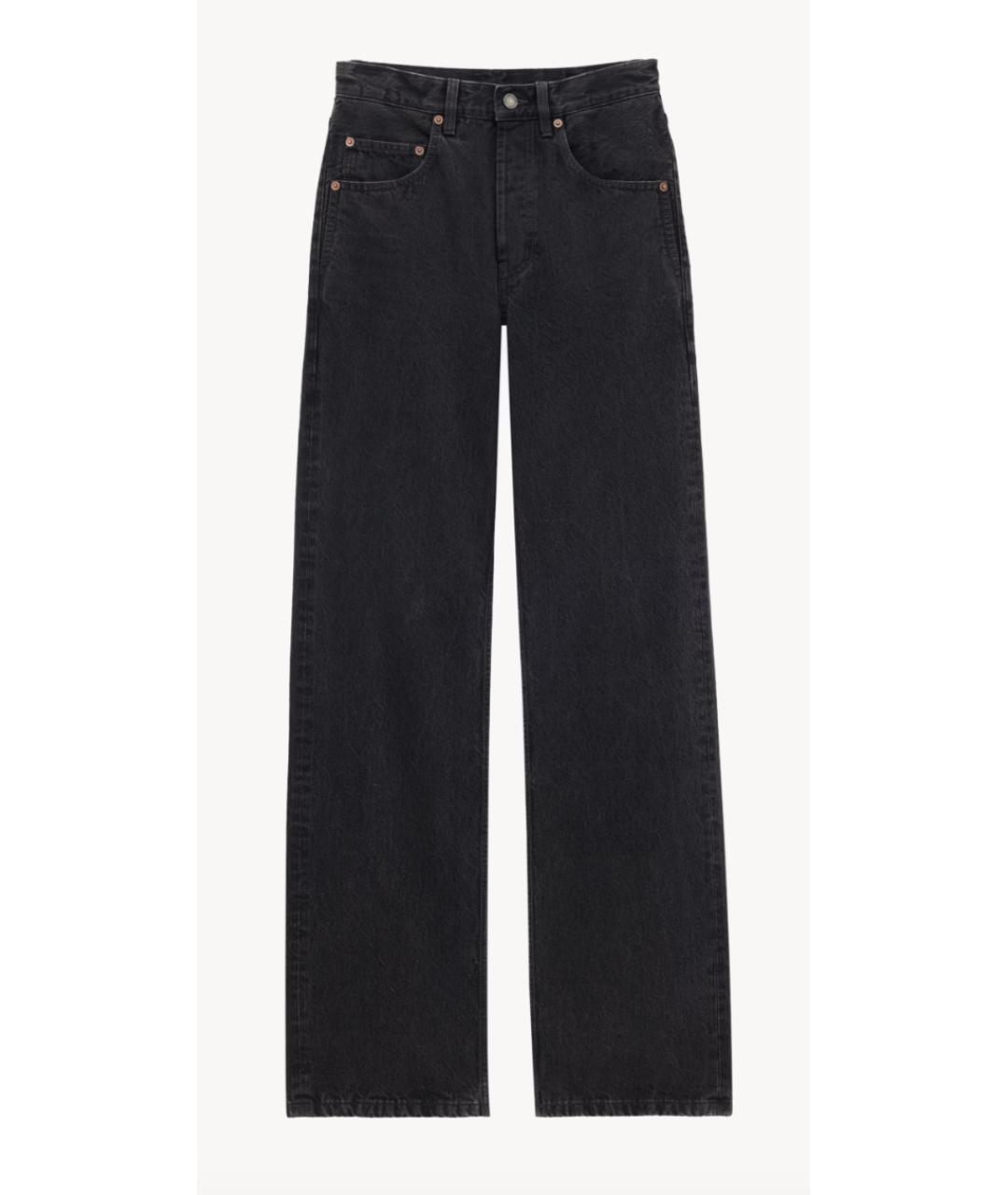 SAINT LAURENT Черные хлопковые прямые джинсы, фото 7