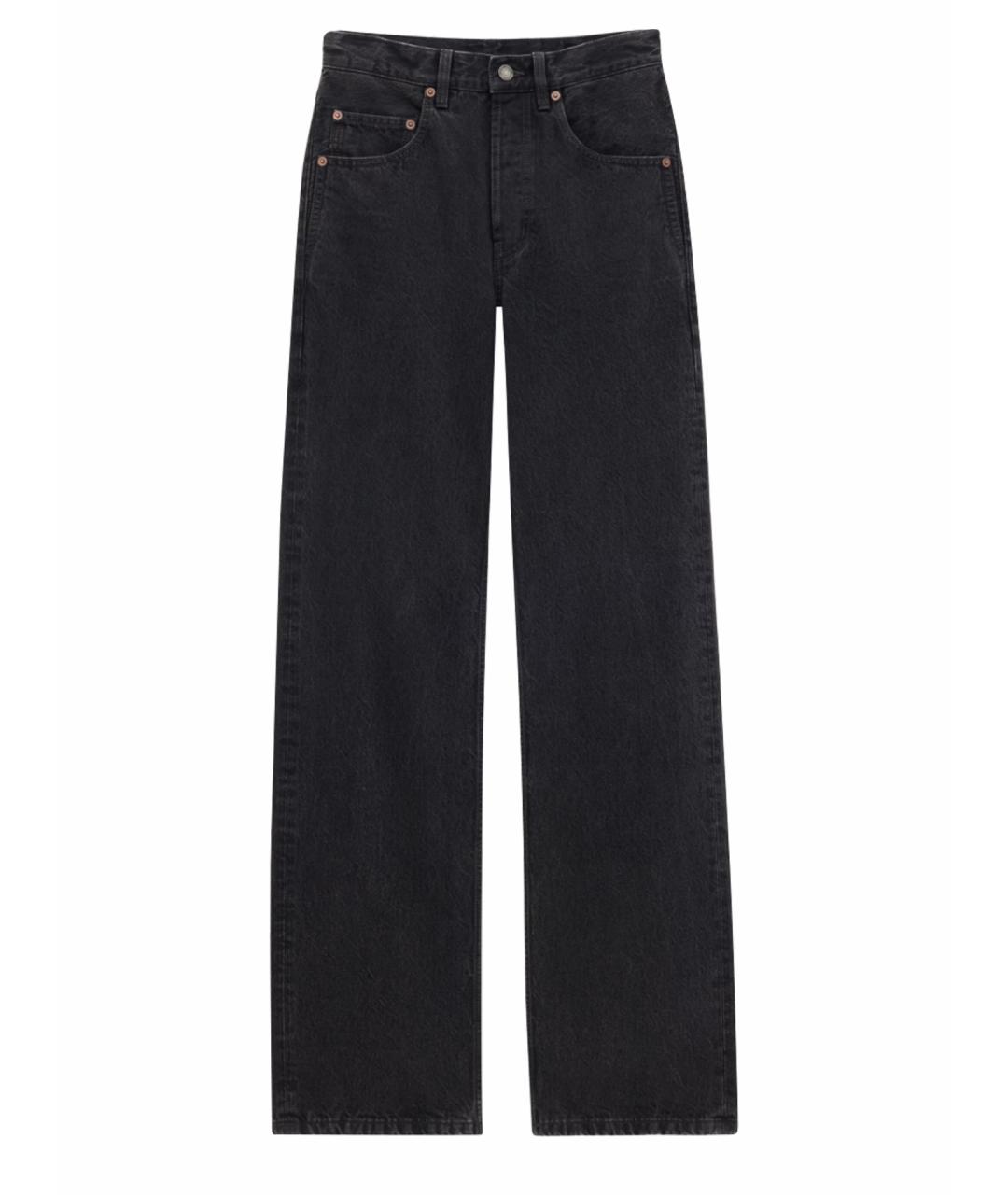 SAINT LAURENT Черные хлопковые прямые джинсы, фото 1