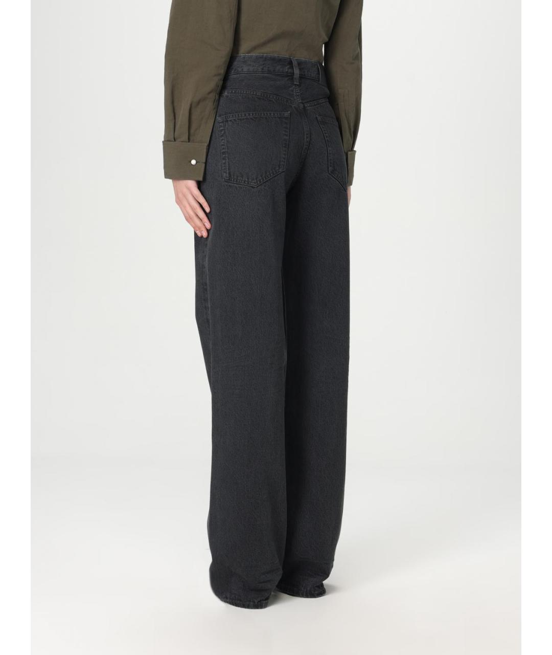 SAINT LAURENT Черные хлопковые прямые джинсы, фото 4