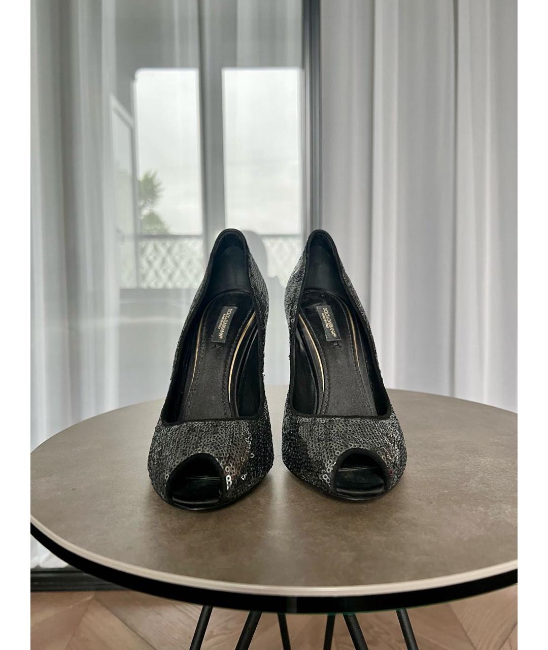 DOLCE&GABBANA Серебряные текстильные туфли, фото 2