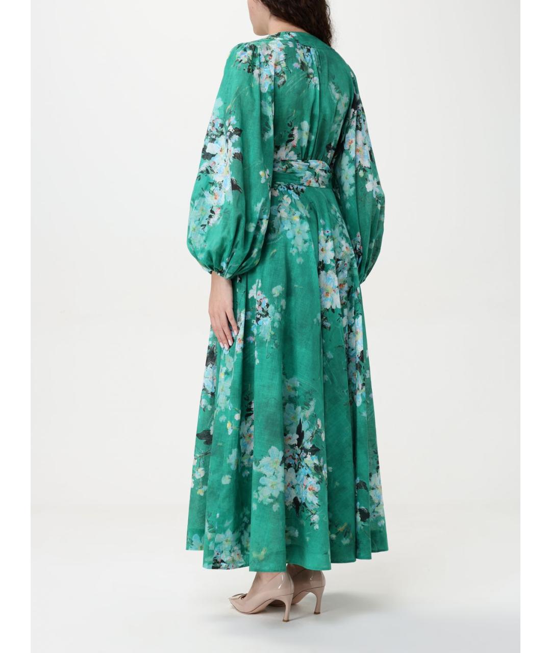 ZIMMERMANN Зеленые льняное повседневное платье, фото 3