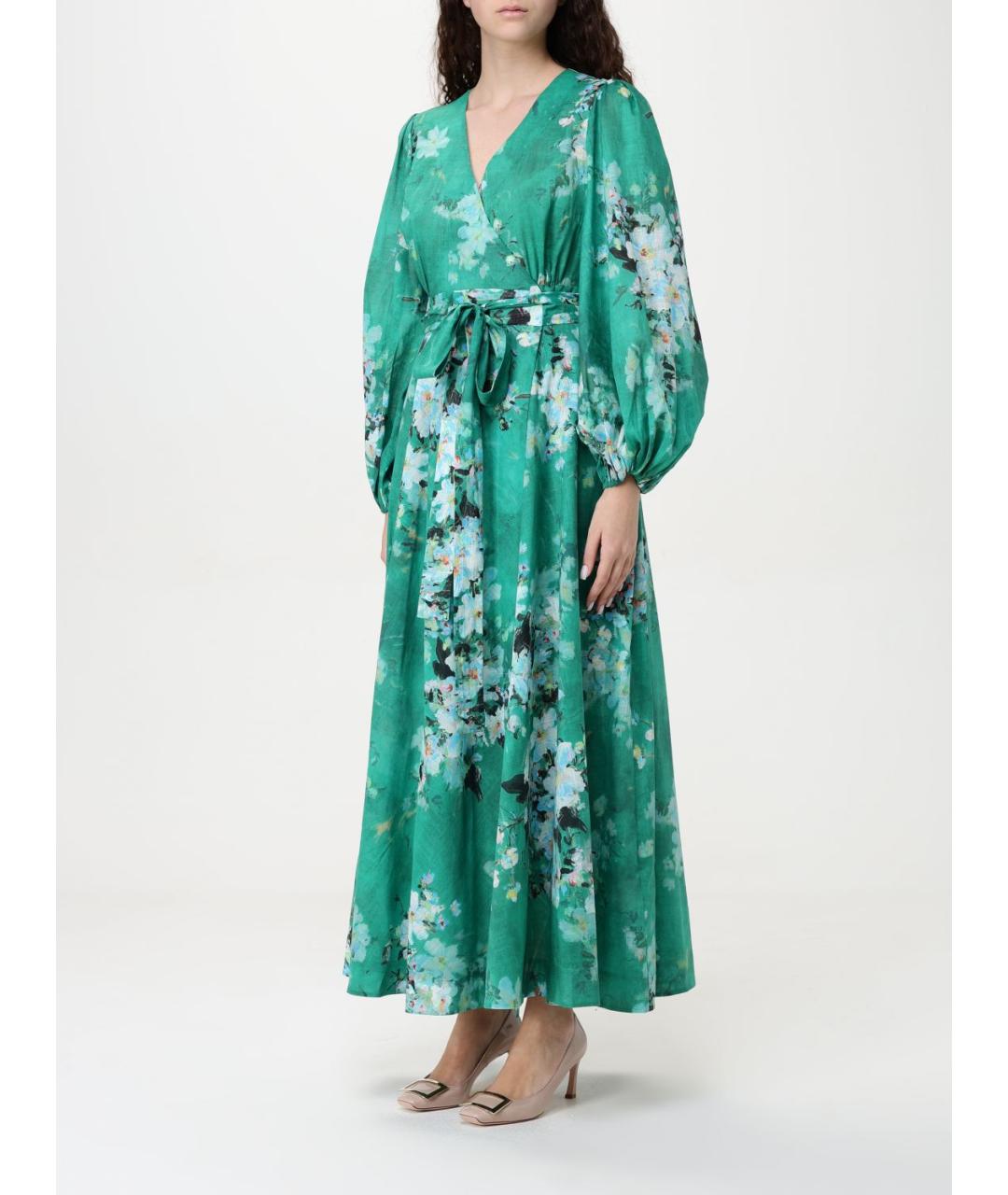 ZIMMERMANN Зеленые льняное повседневное платье, фото 4
