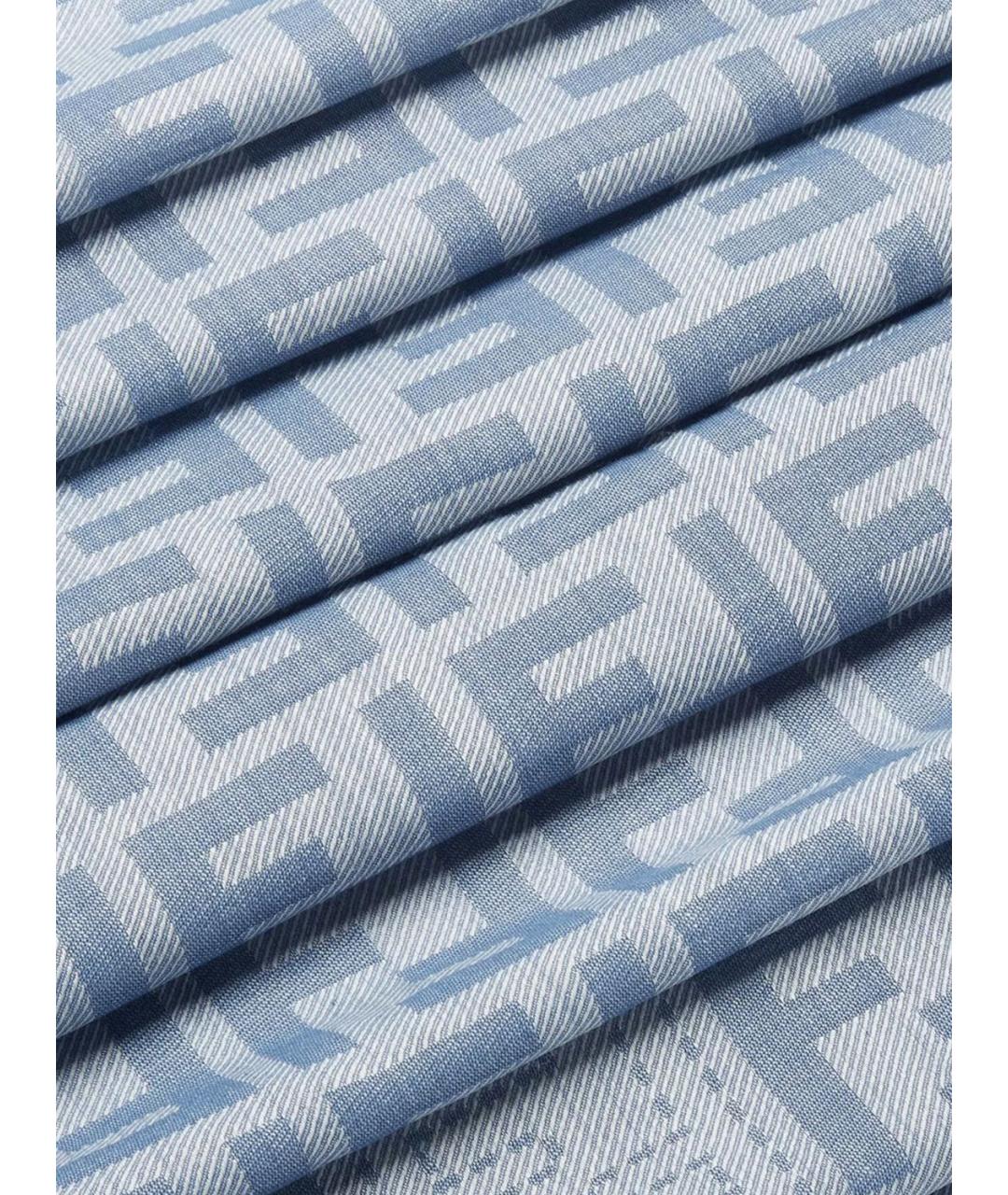 FENDI Синий шарф, фото 3