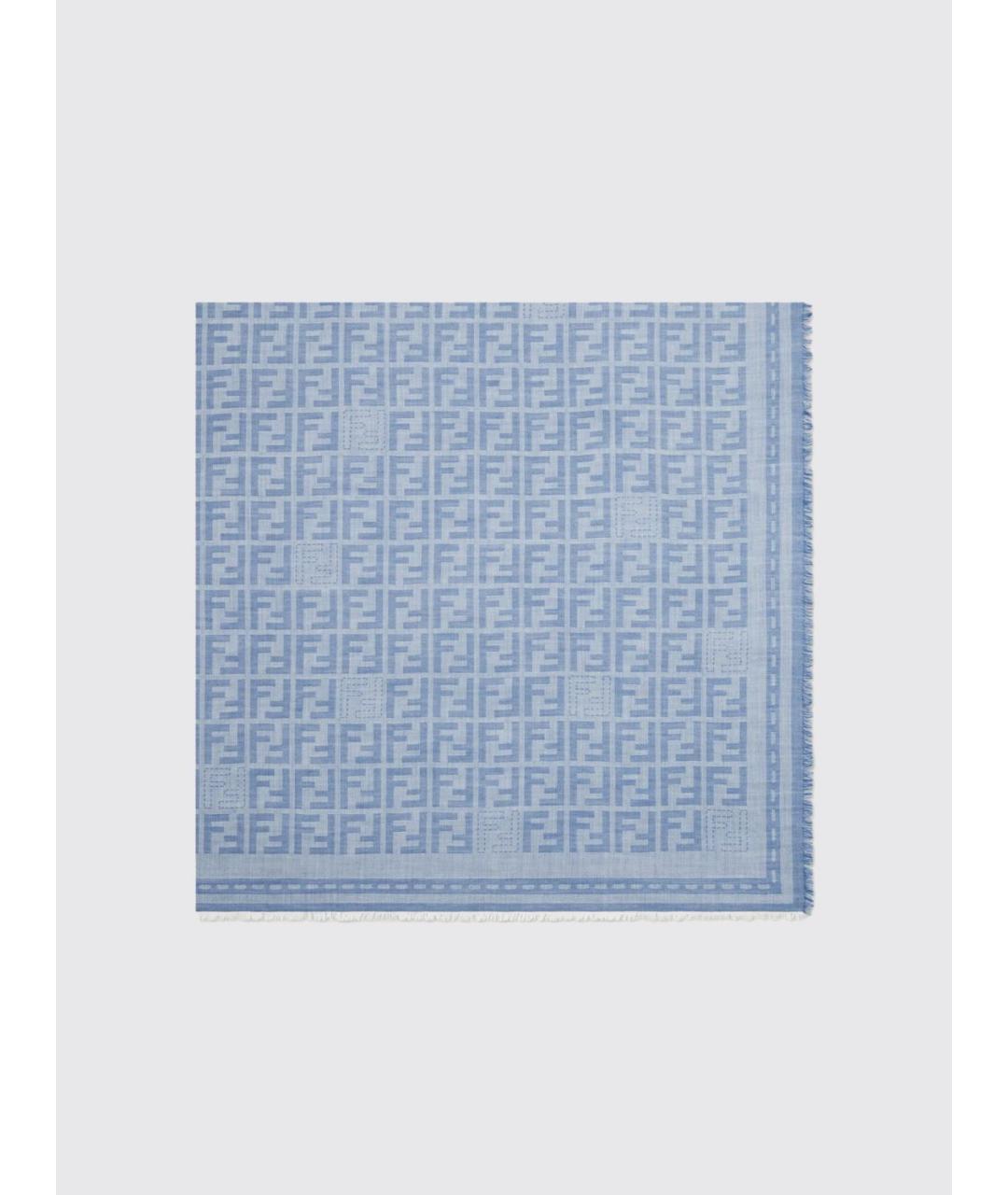 FENDI Синий шарф, фото 4