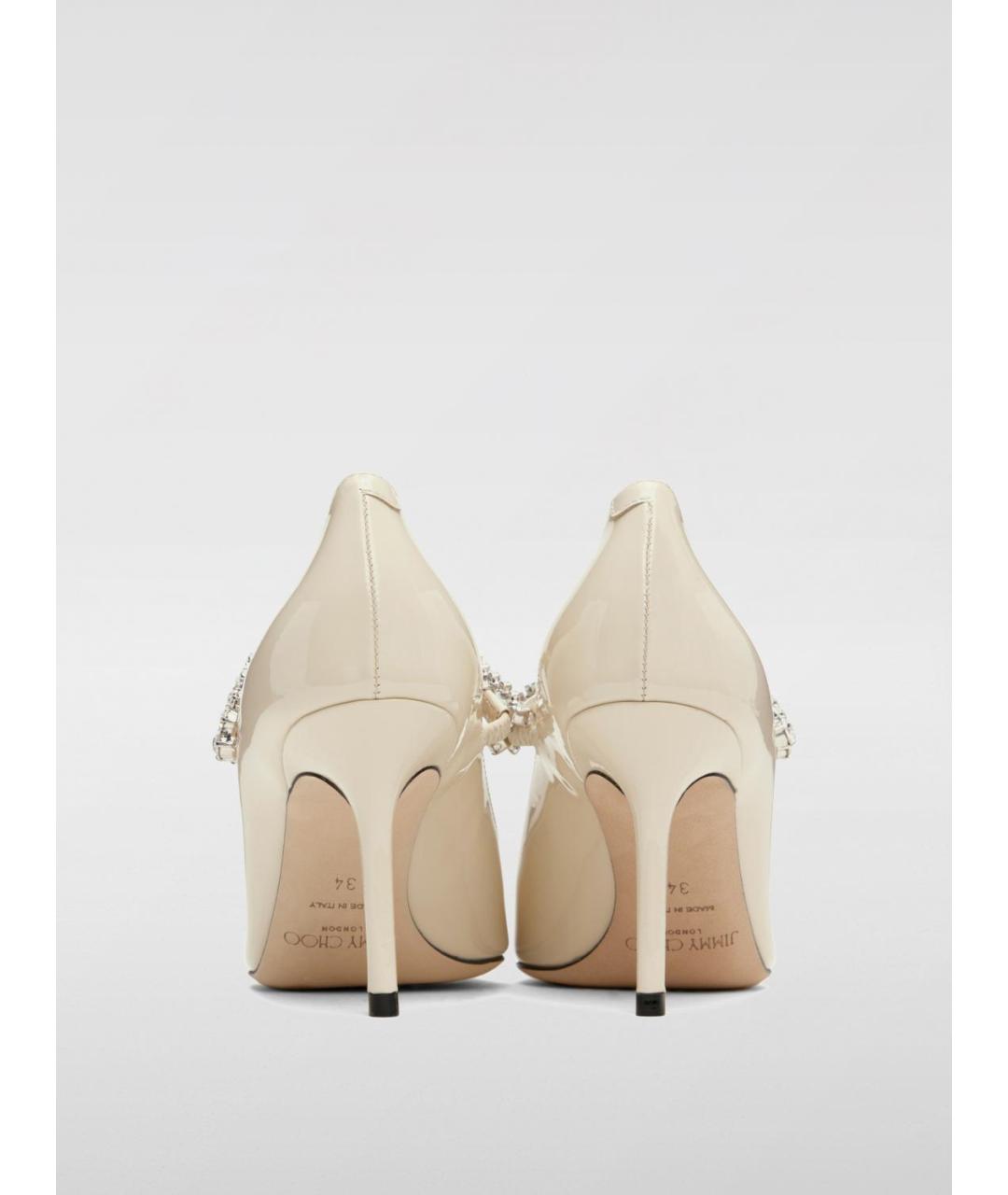 JIMMY CHOO Бежевые туфли из лакированной кожи, фото 3