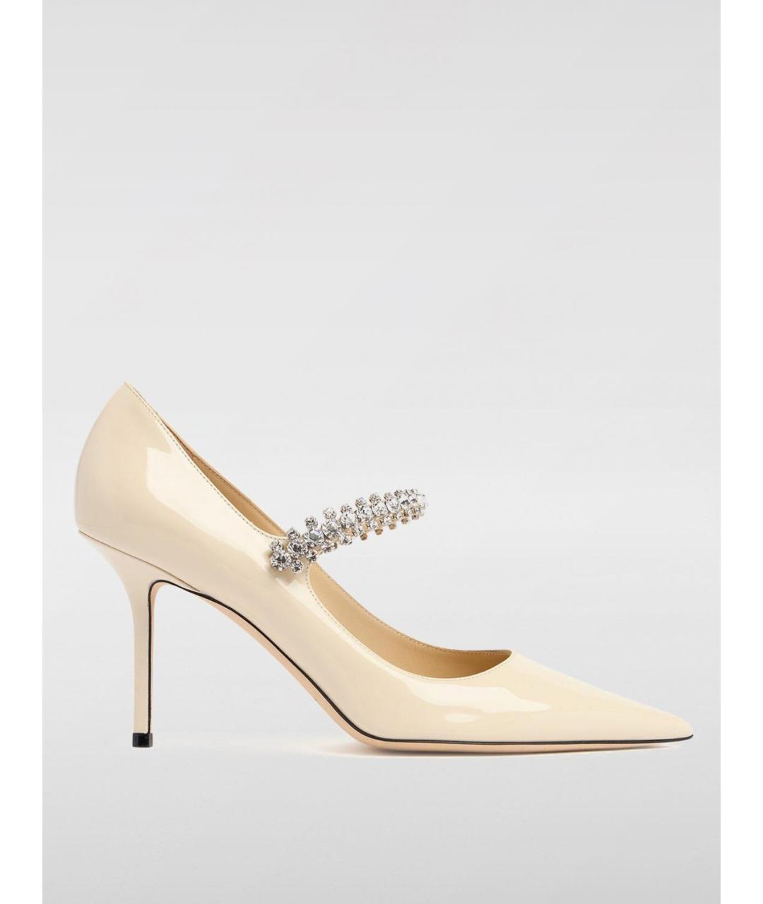 JIMMY CHOO Бежевые туфли из лакированной кожи, фото 6