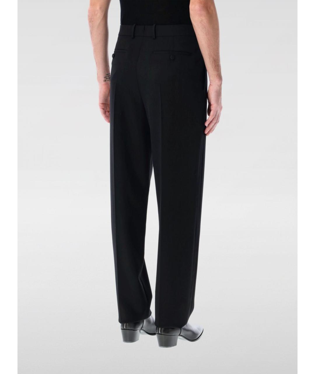 SAINT LAURENT Черные шерстяные классические брюки, фото 3