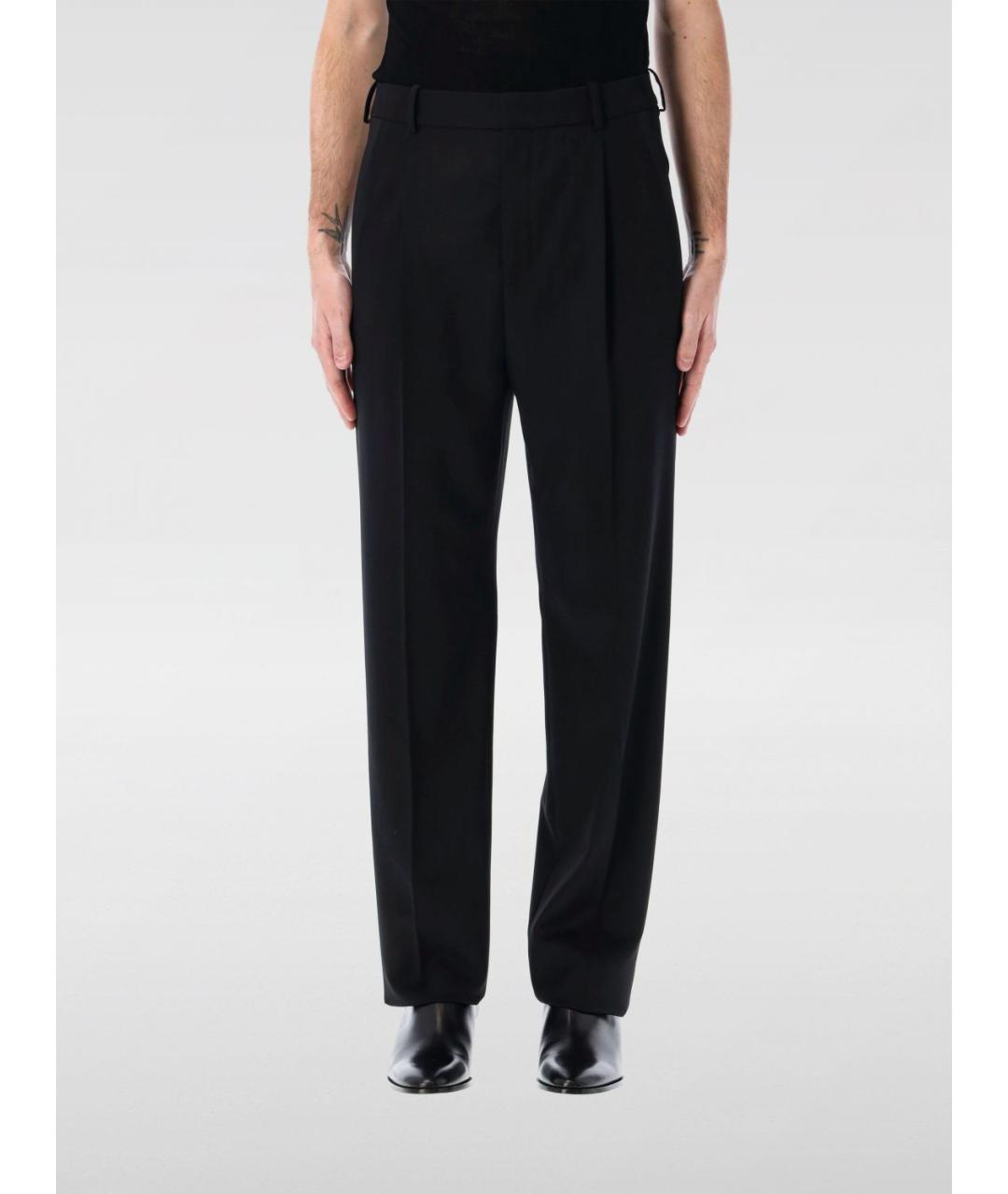 SAINT LAURENT Черные шерстяные классические брюки, фото 2